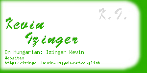 kevin izinger business card